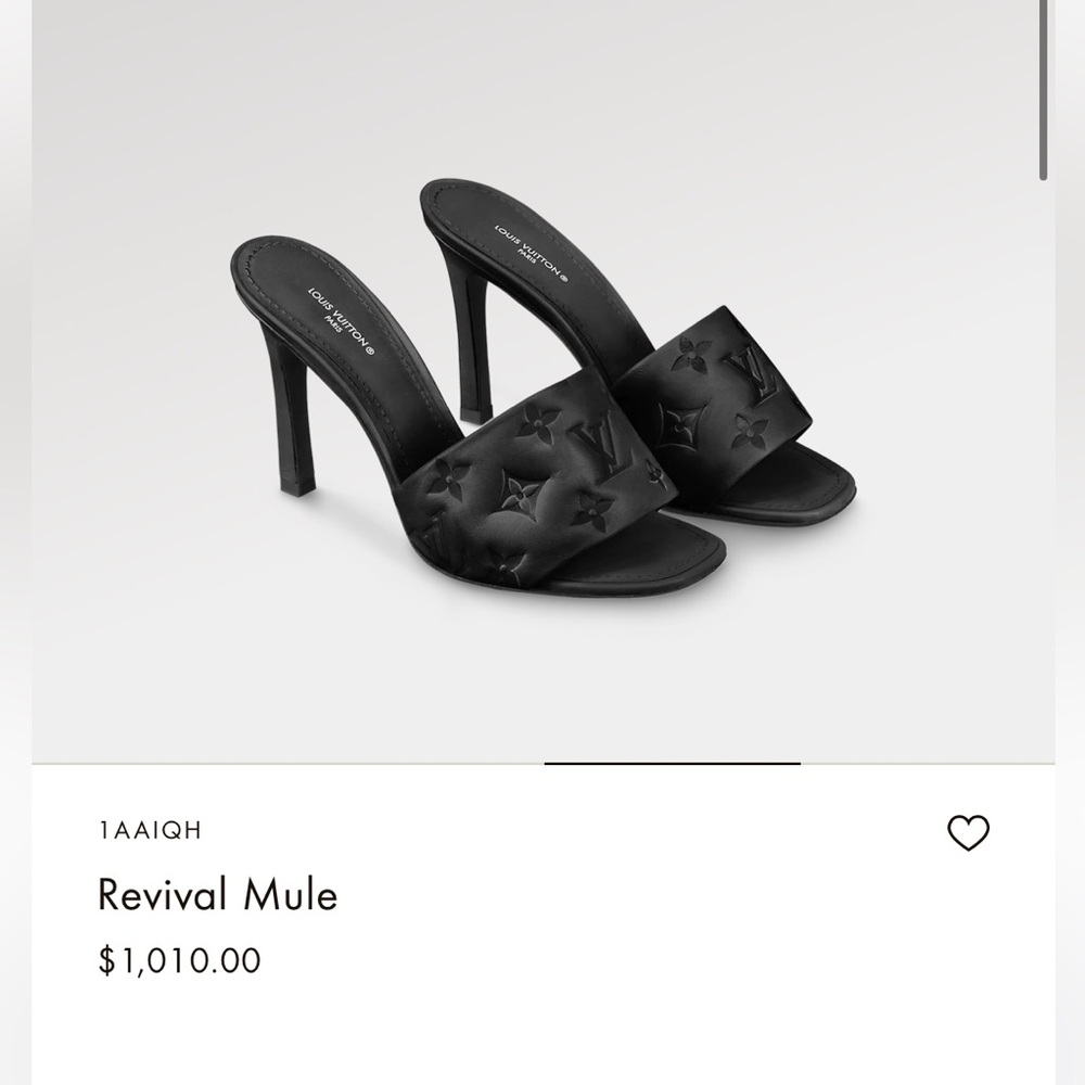 Louis Vuitton black sandals 37.5 authentic